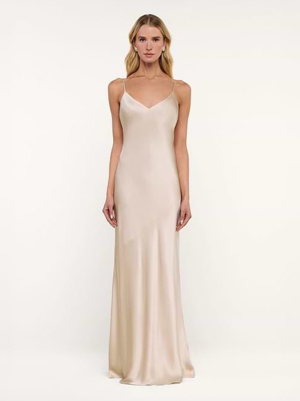 L’Agence Serita Silk Gown in Champagne Size:2